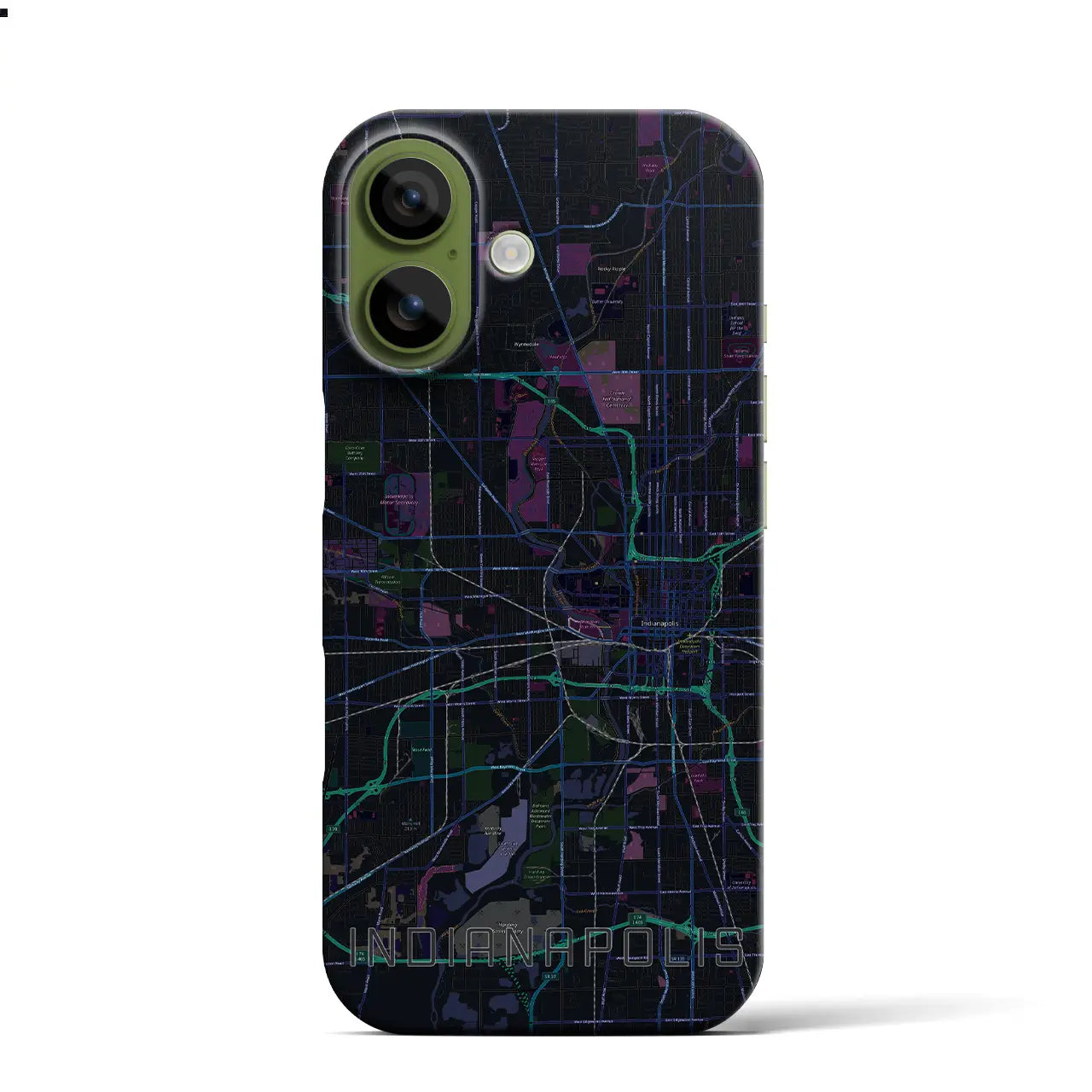 【インディアナポリス（アメリカ）】地図柄iPhoneケース（バックカバータイプ）