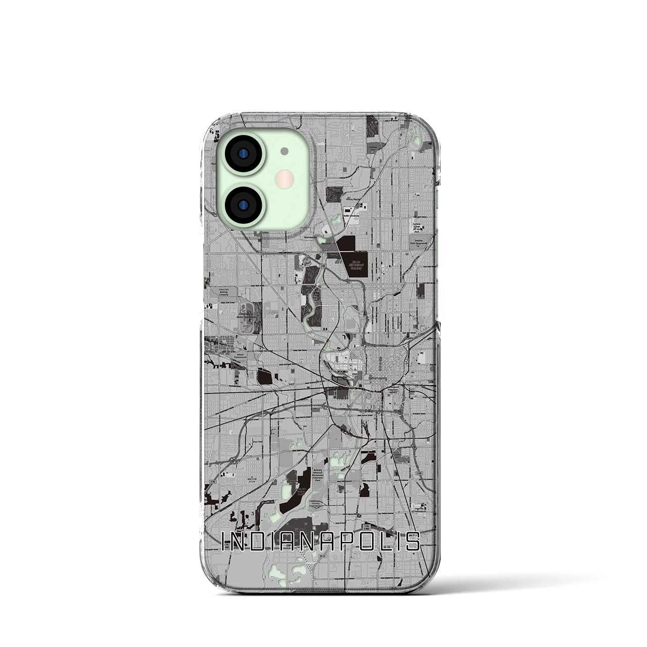 【インディアナポリス（アメリカ）】地図柄iPhoneケース（クリアタイプ）