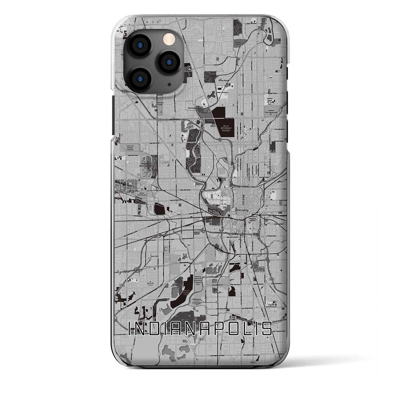 【インディアナポリス（アメリカ）】地図柄iPhoneケース（クリアタイプ）