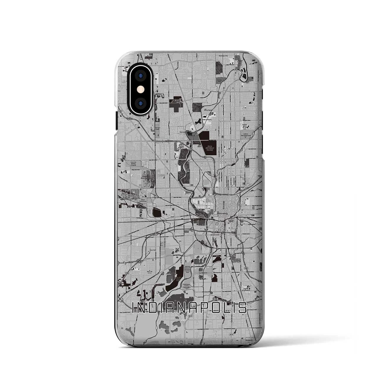 【インディアナポリス（アメリカ）】地図柄iPhoneケース（クリアタイプ）