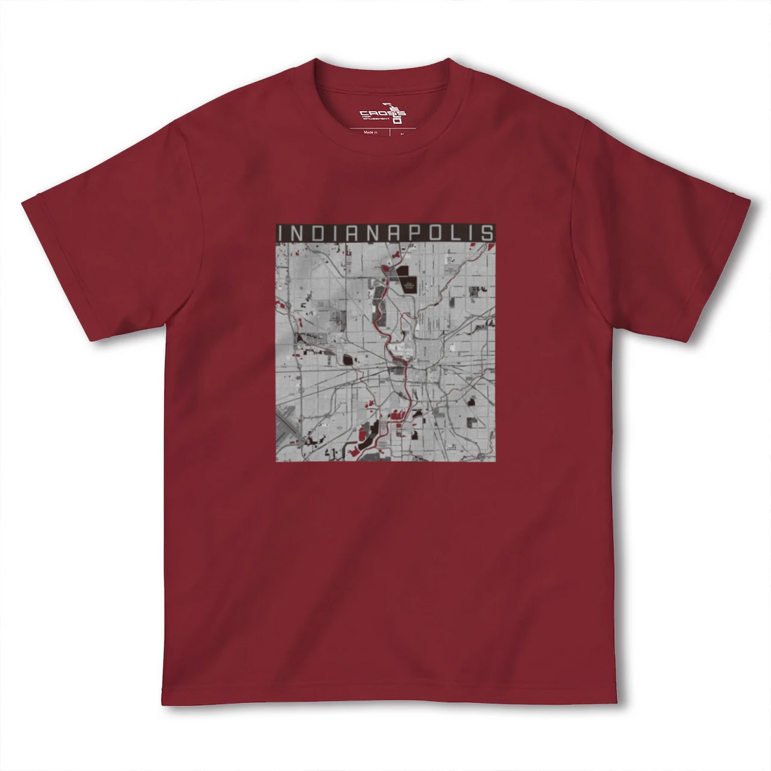 【インディアナポリス（アメリカ）】地図柄ヘビーウェイトTシャツ