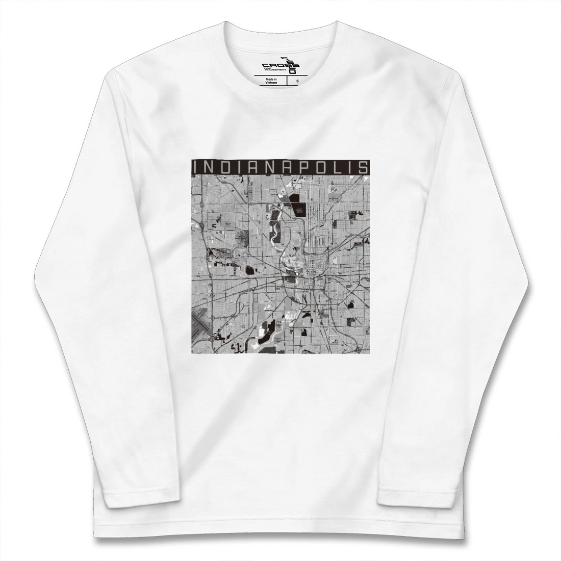 【インディアナポリス（アメリカ）】地図柄ロングスリーブTシャツ