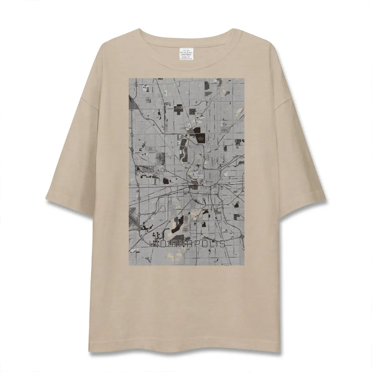 【インディアナポリス（アメリカ）】地図柄ビッグシルエットTシャツ