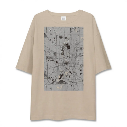 【インディアナポリス（アメリカ）】地図柄ビッグシルエットTシャツ