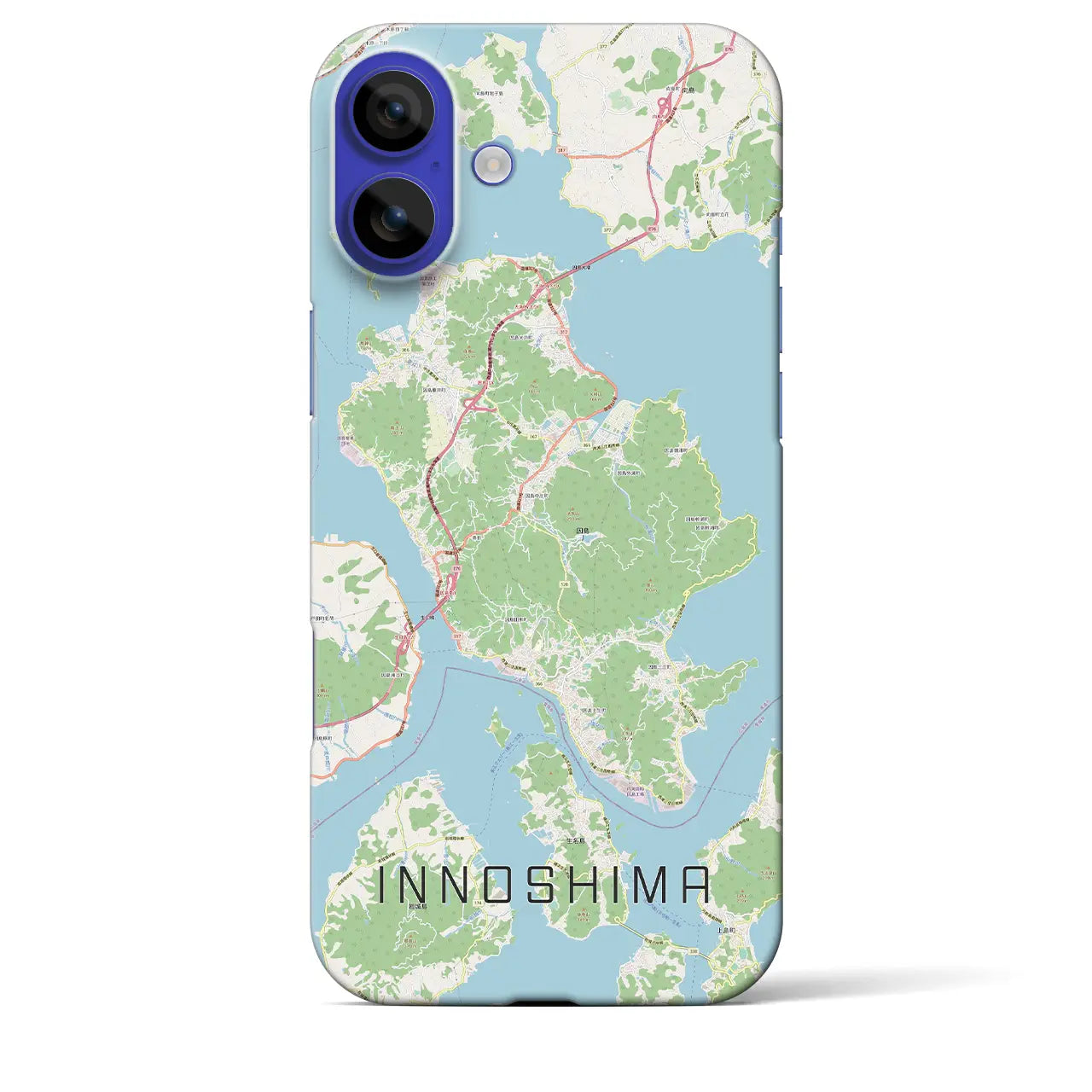 【因島（広島県）】地図柄iPhoneケース（バックカバータイプ）ナチュラル・iPhone 16 Pro Max 用