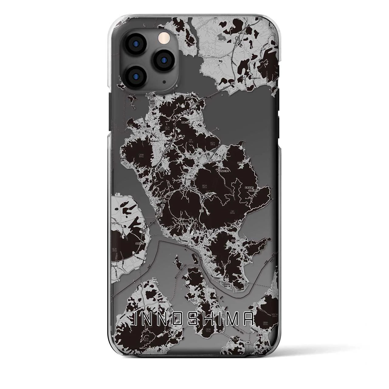 【因島（広島県）】地図柄iPhoneケース（クリアタイプ）
