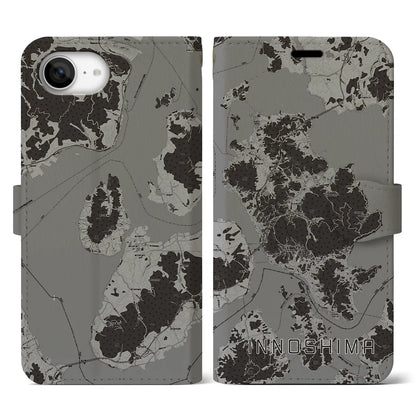 【因島（広島県）】地図柄iPhoneケース（手帳タイプ）