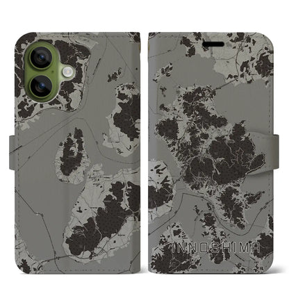 【因島（広島県）】地図柄iPhoneケース（手帳タイプ）