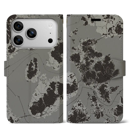 【因島（広島県）】地図柄iPhoneケース（手帳タイプ）