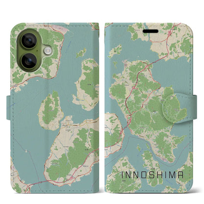 【因島（広島県）】地図柄iPhoneケース（手帳タイプ）