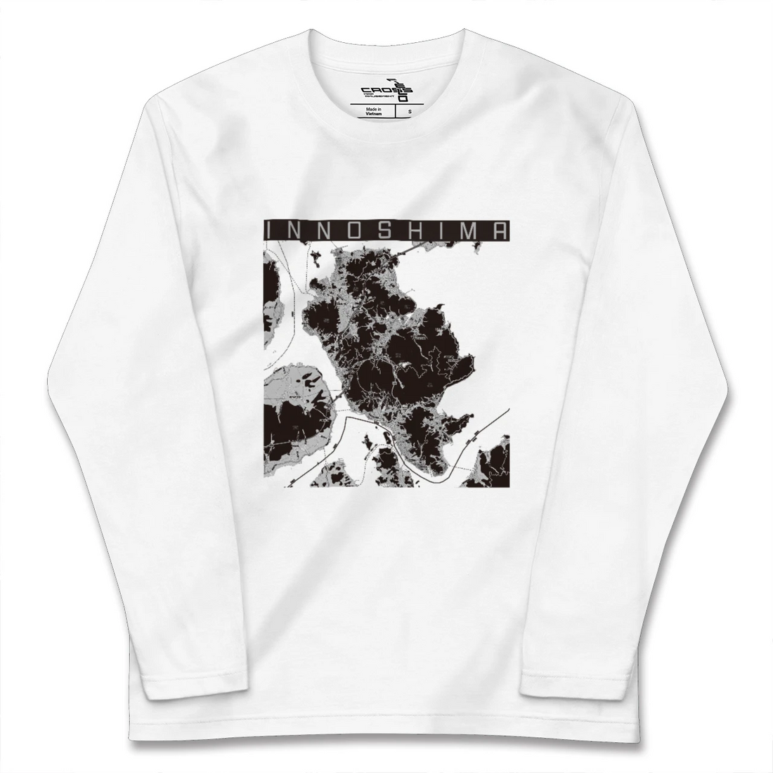 【因島（広島県）】地図柄ロングスリーブTシャツ