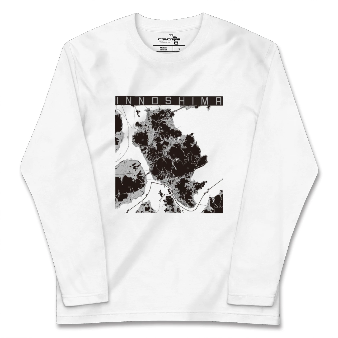 【因島（広島県）】地図柄ロングスリーブTシャツ