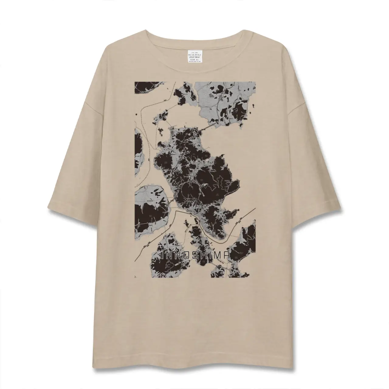 【因島（広島県）】地図柄ビッグシルエットTシャツ