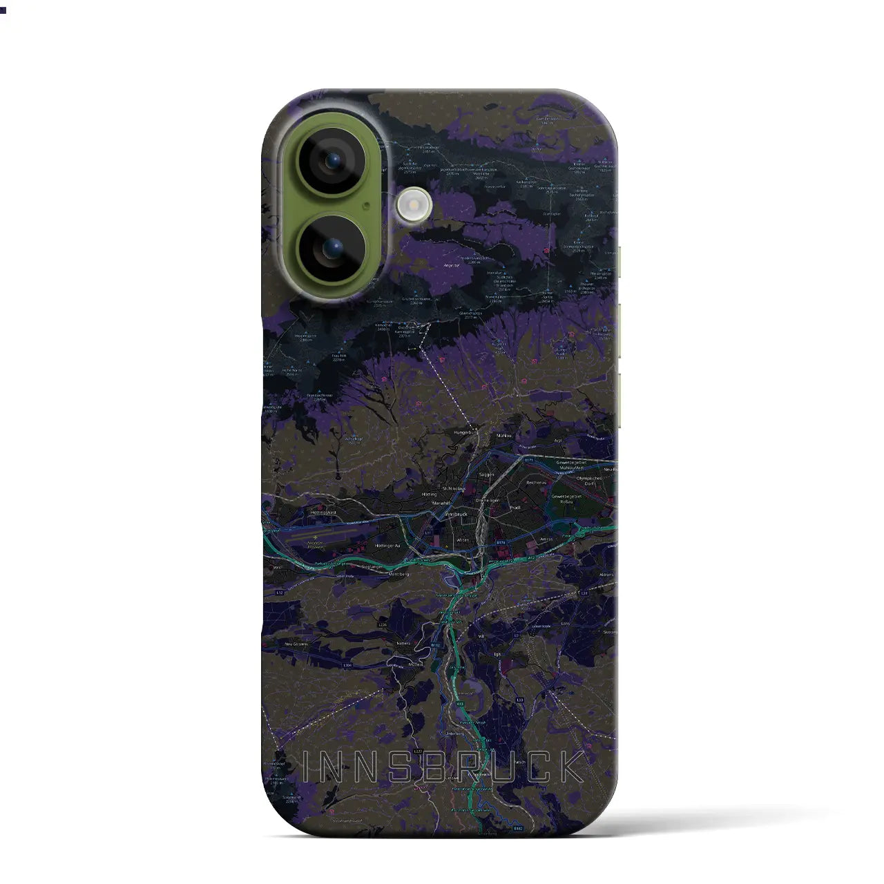 【インスブルック（オーストリア）】地図柄iPhoneケース（バックカバータイプ）