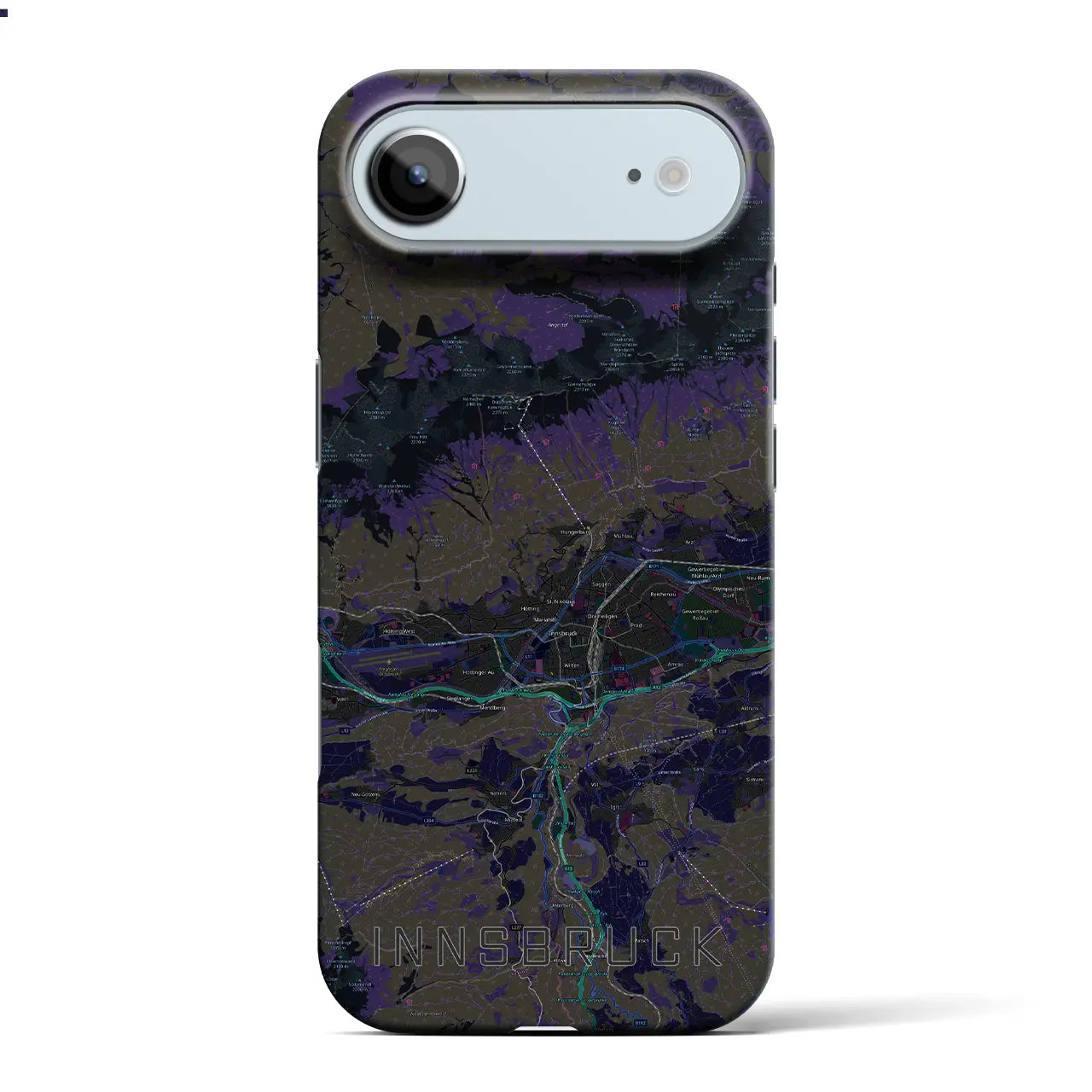 【インスブルック（オーストリア）】地図柄iPhoneケース（バックカバータイプ）