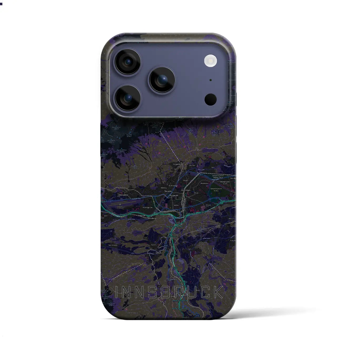 【インスブルック（オーストリア）】地図柄iPhoneケース（バックカバータイプ）