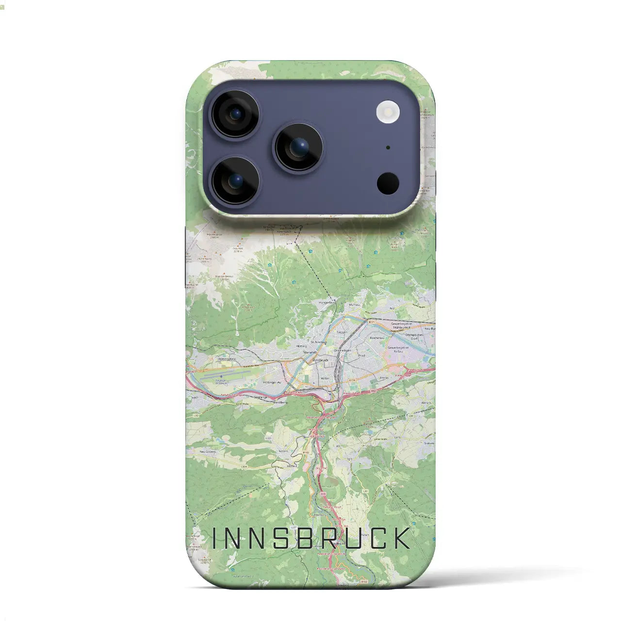 【インスブルック（オーストリア）】地図柄iPhoneケース（バックカバータイプ）