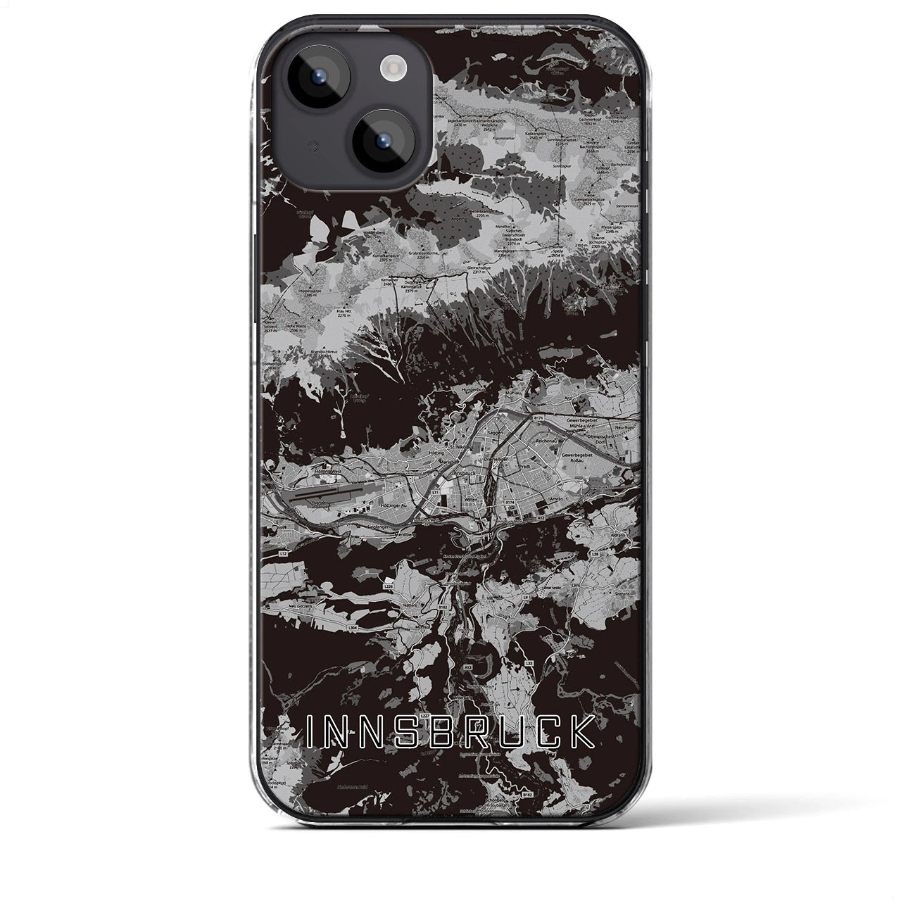 【インスブルック（オーストリア）】地図柄iPhoneケース（クリアタイプ）