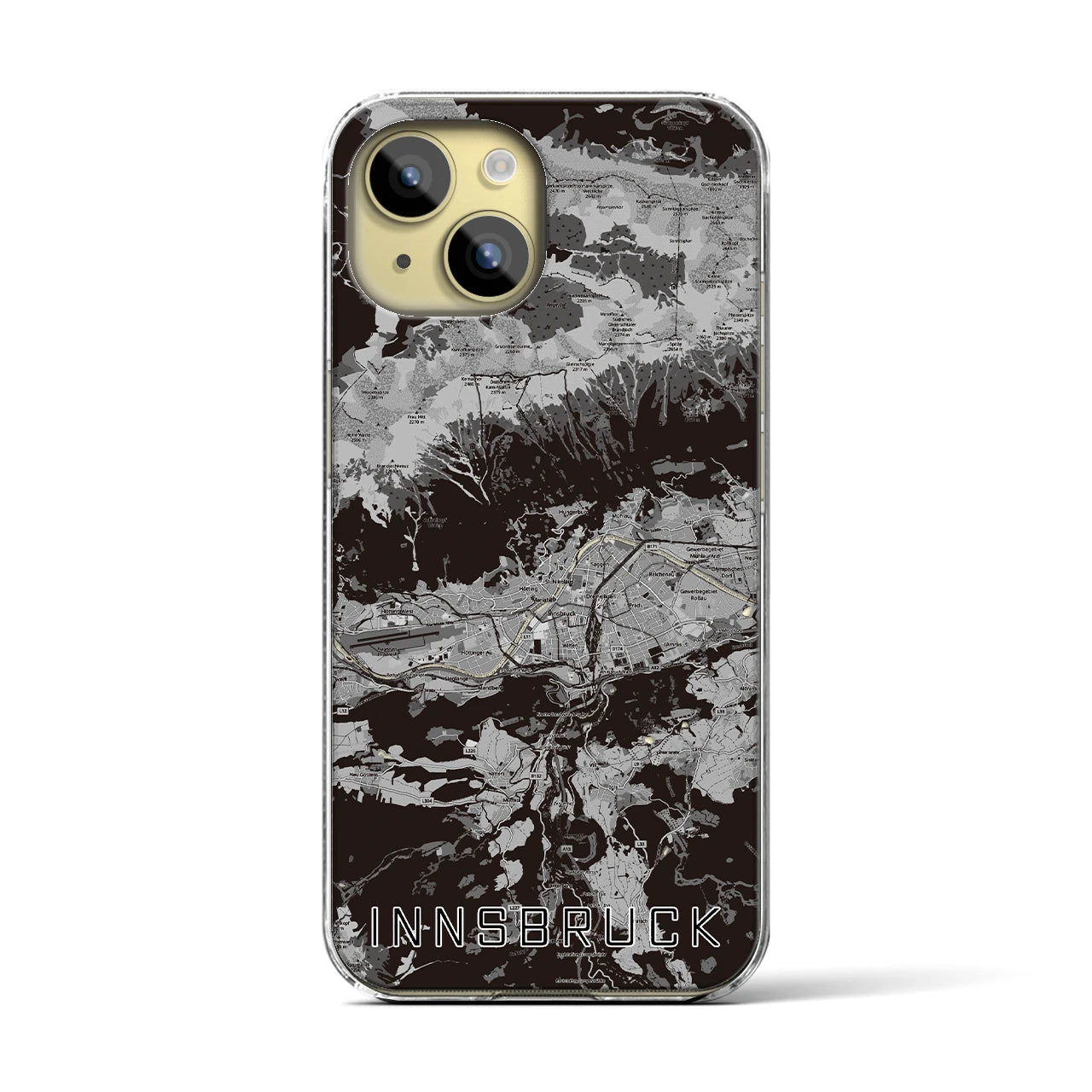【インスブルック（オーストリア）】地図柄iPhoneケース（クリアタイプ）
