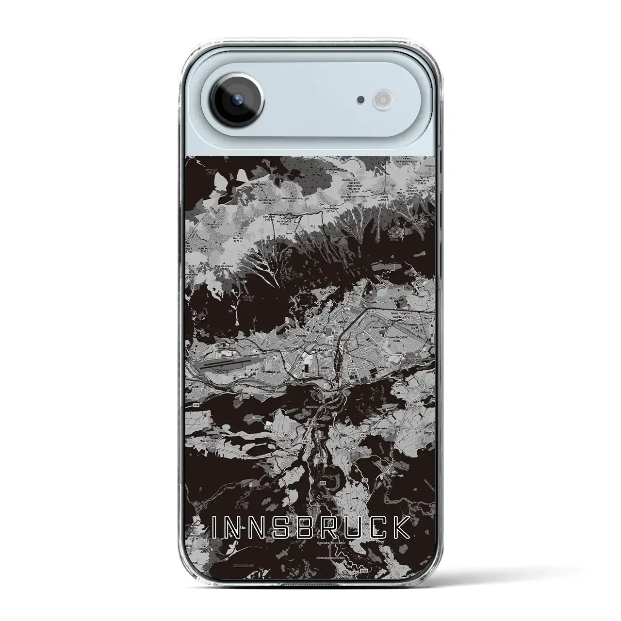 【インスブルック（オーストリア）】地図柄iPhoneケース（クリアタイプ）