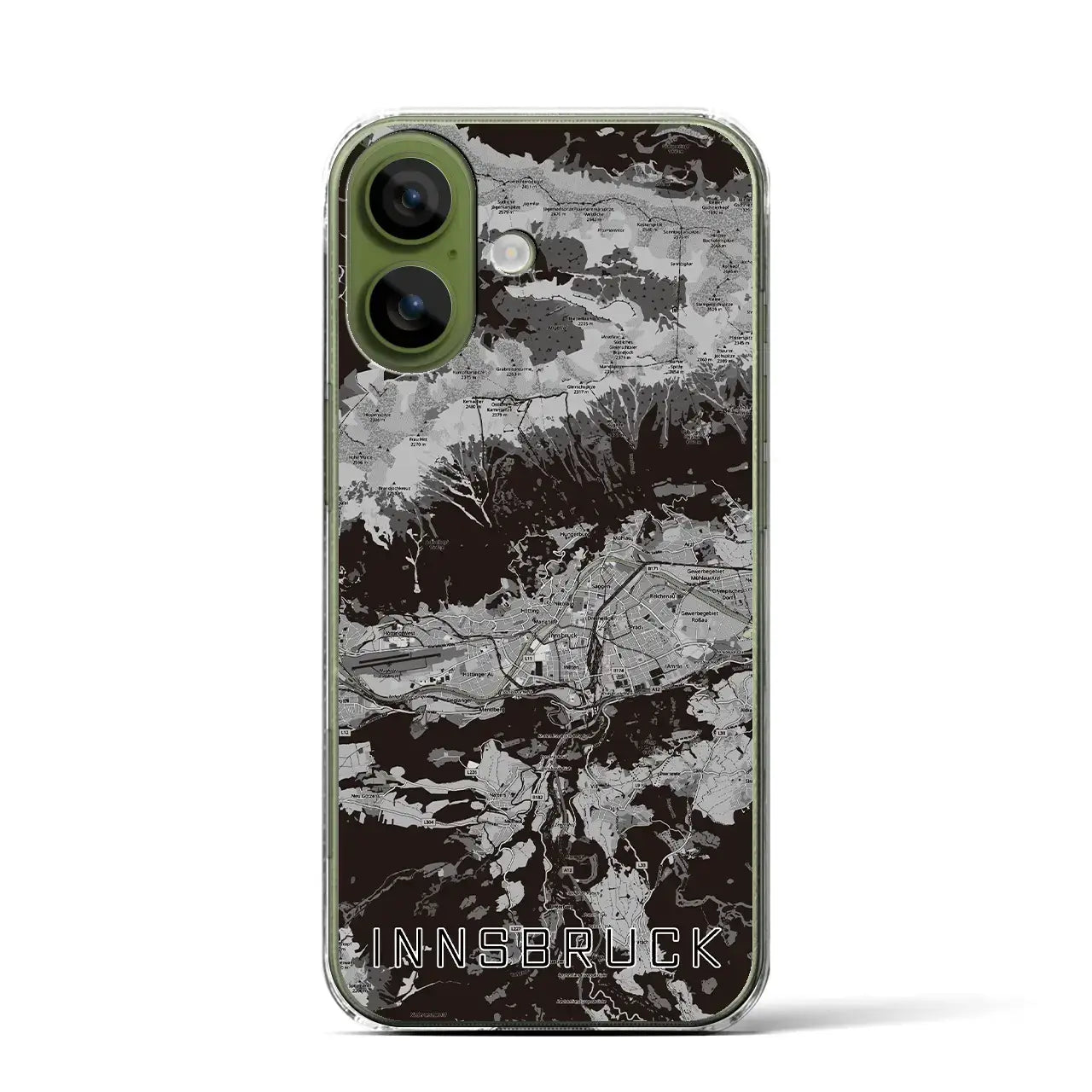 【インスブルック（オーストリア）】地図柄iPhoneケース（クリアタイプ）