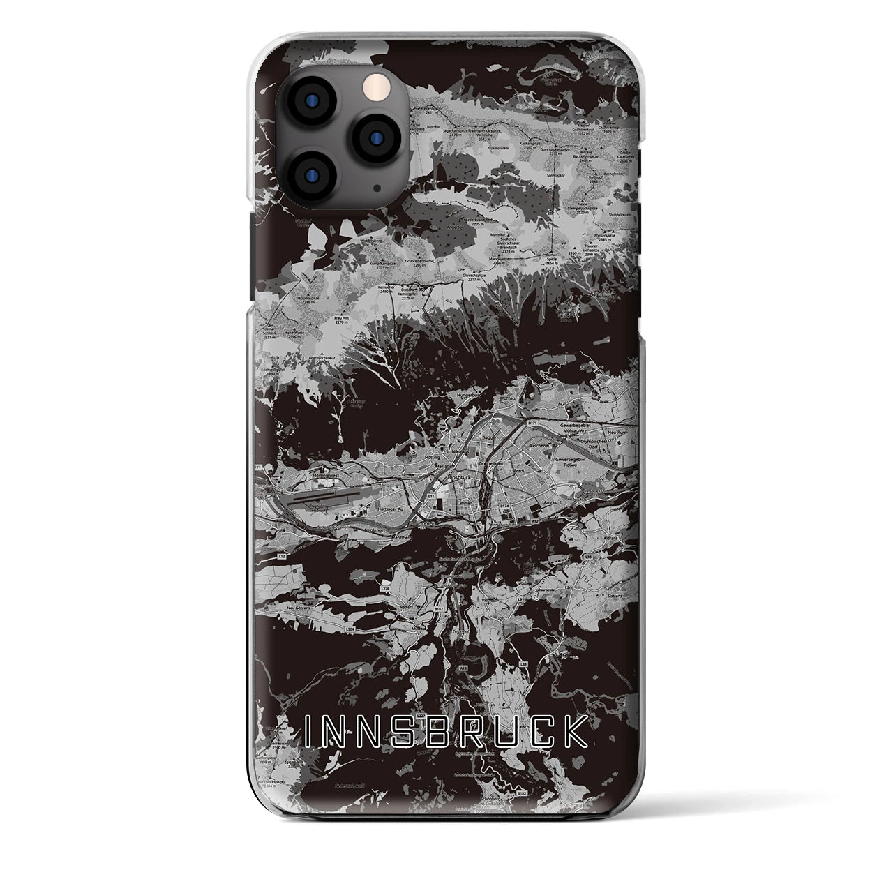 【インスブルック（オーストリア）】地図柄iPhoneケース（クリアタイプ）
