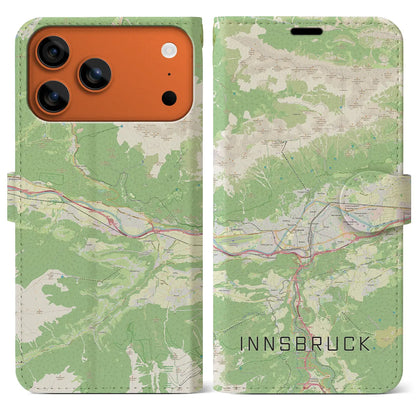 【インスブルック（オーストリア）】地図柄iPhoneケース（手帳タイプ）
