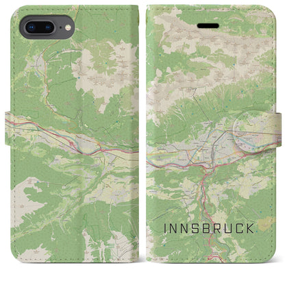 【インスブルック（オーストリア）】地図柄iPhoneケース（手帳タイプ）ナチュラル・iPhone 8Plus /7Plus / 6sPlus / 6Plus 用
