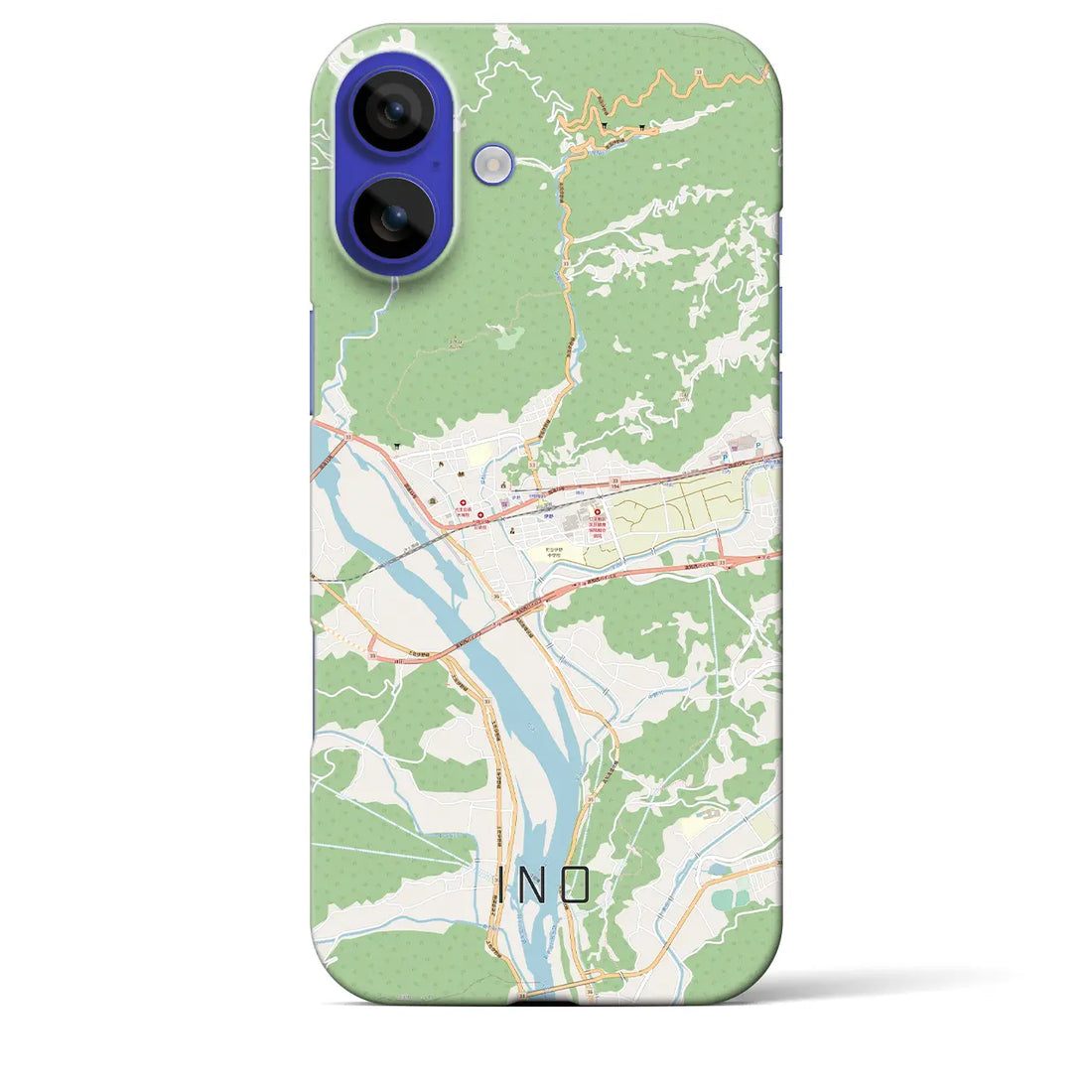 【伊野（高知県）】地図柄iPhoneケース（バックカバータイプ）ナチュラル・iPhone 16 Pro Max 用