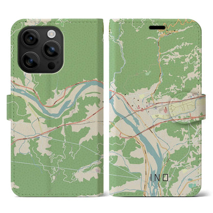 【伊野（高知県）】地図柄iPhoneケース（手帳タイプ）ナチュラル・iPhone 16 用