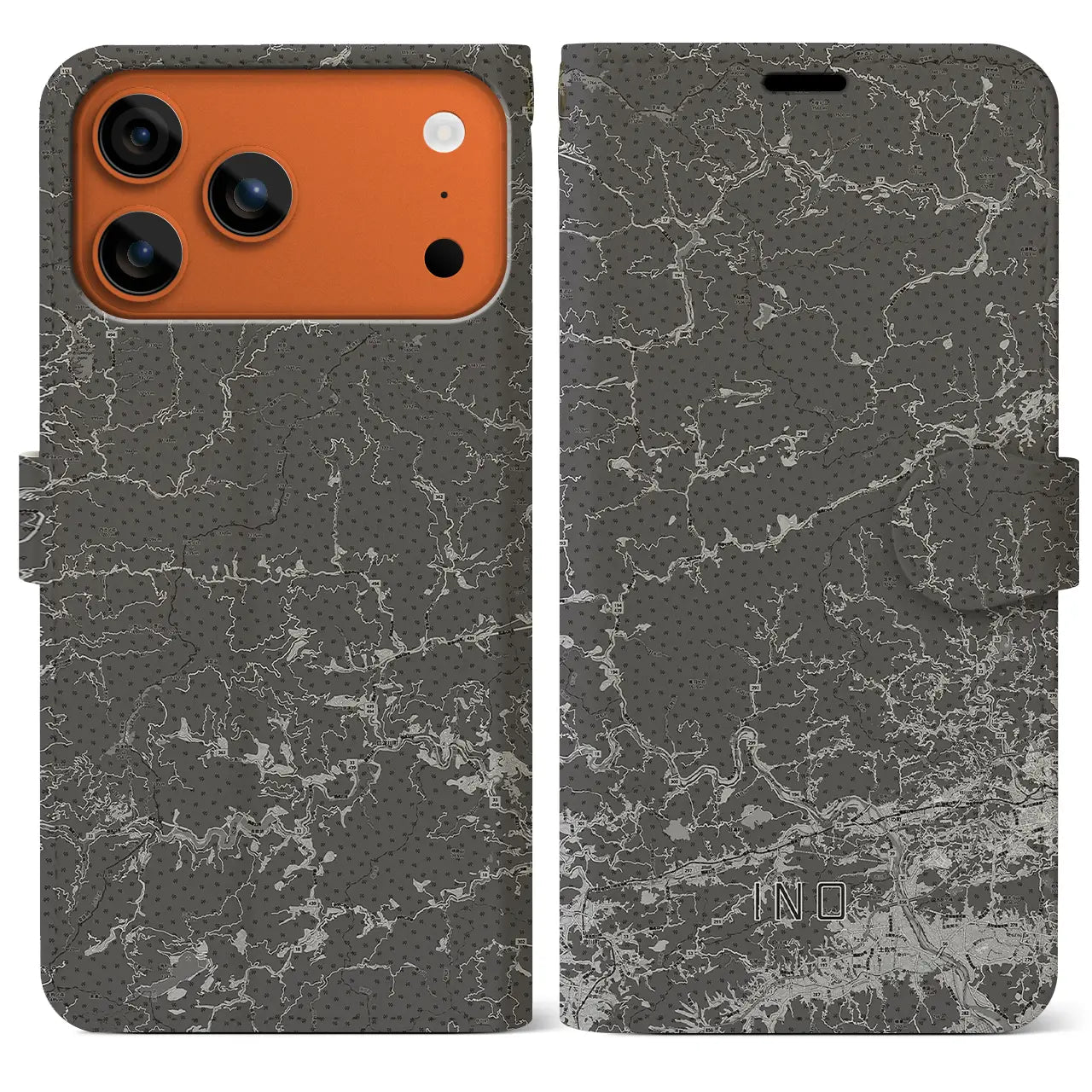 【いの（高知県）】地図柄iPhoneケース（手帳タイプ）