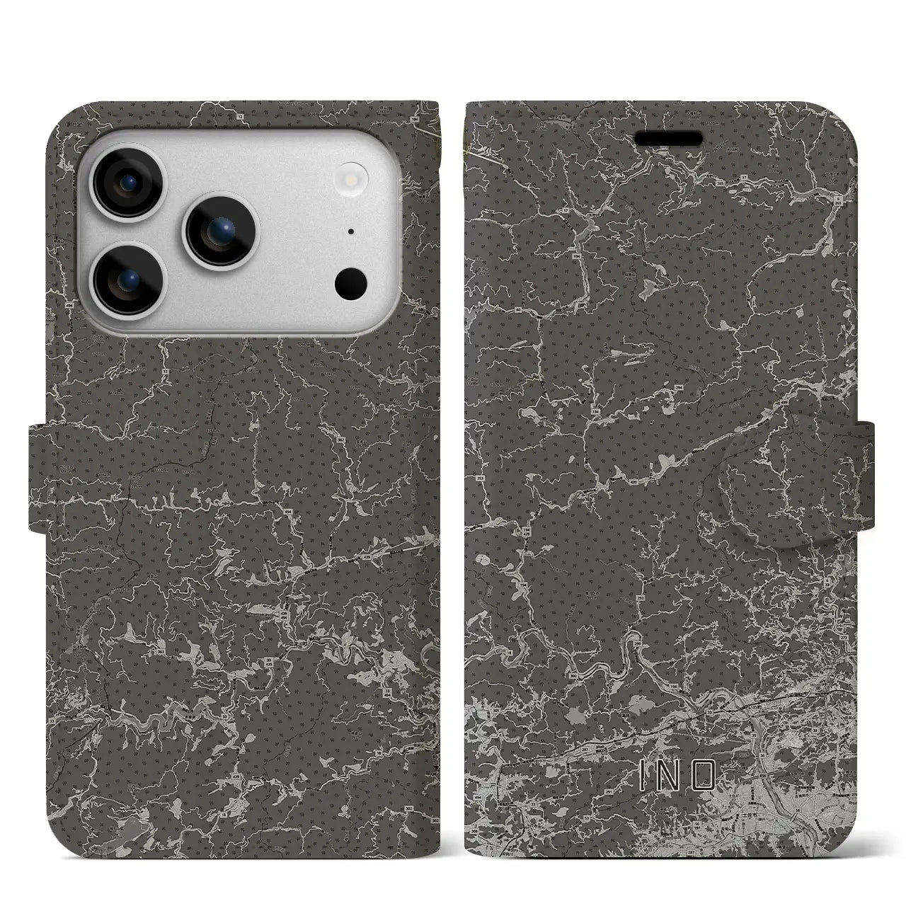 【いの（高知県）】地図柄iPhoneケース（手帳タイプ）