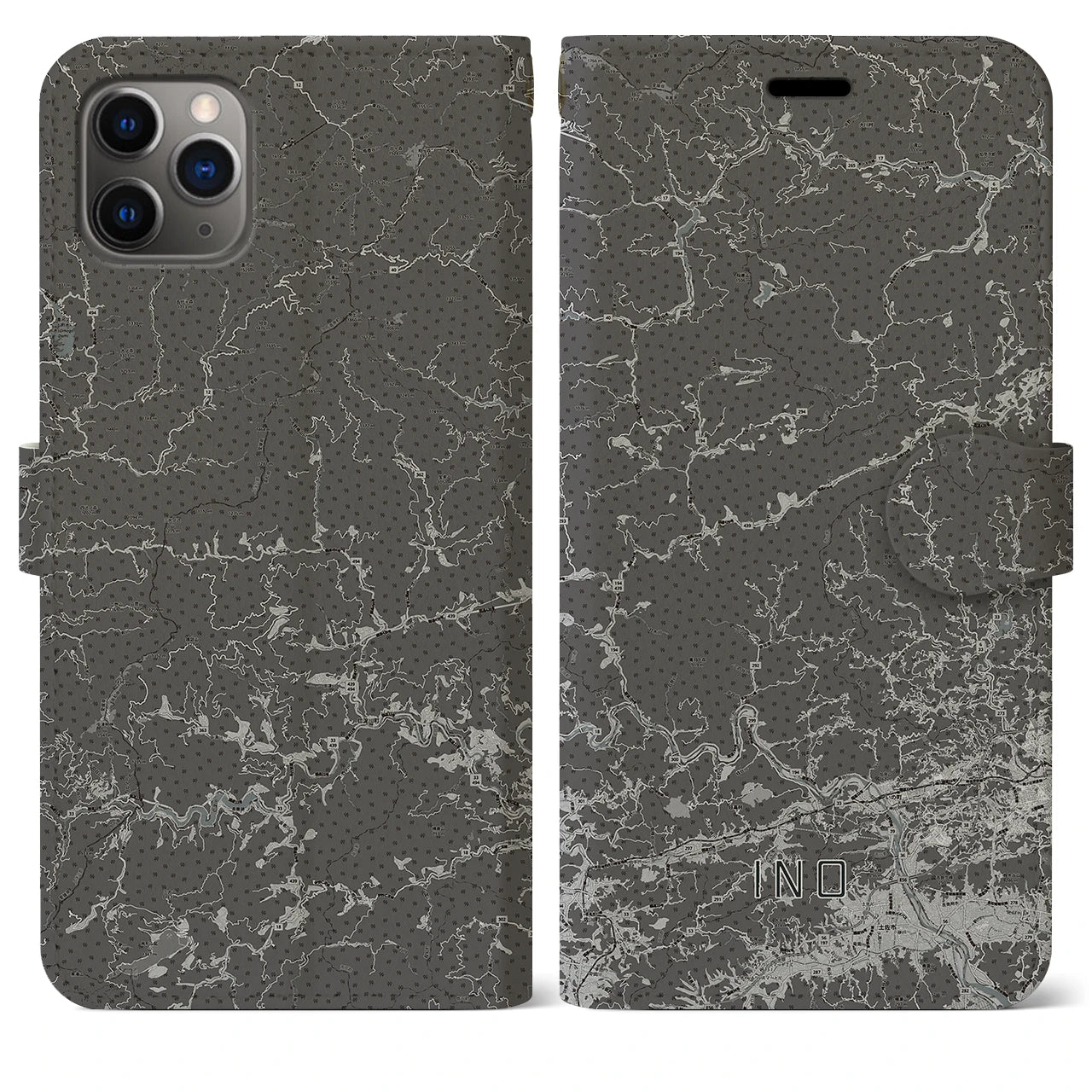 【いの（高知県）】地図柄iPhoneケース（手帳タイプ）