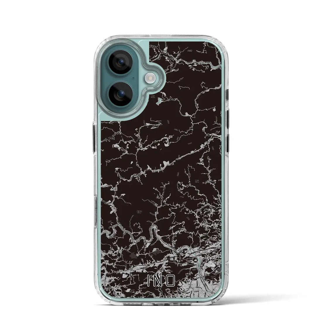【いの（高知県）】地図柄iPhoneケース（MagSafeタイプ）モノトーン・iPhone 16 Pro 用