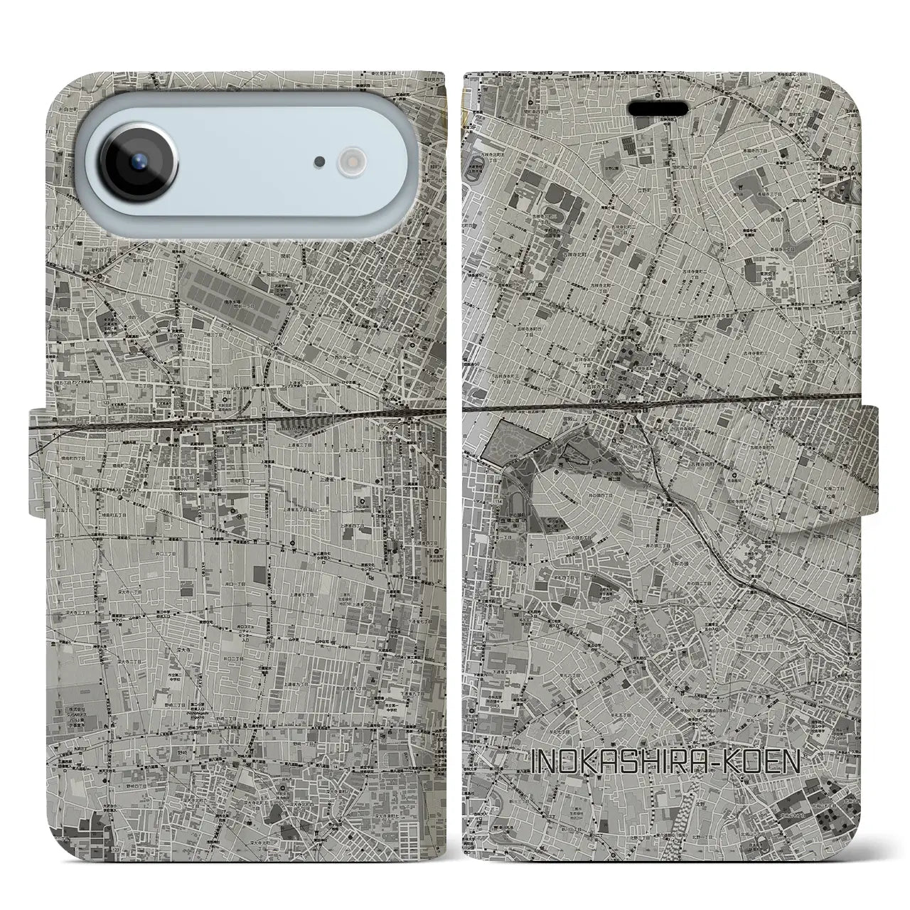 【井の頭公園（東京都）】地図柄iPhoneケース（手帳タイプ）