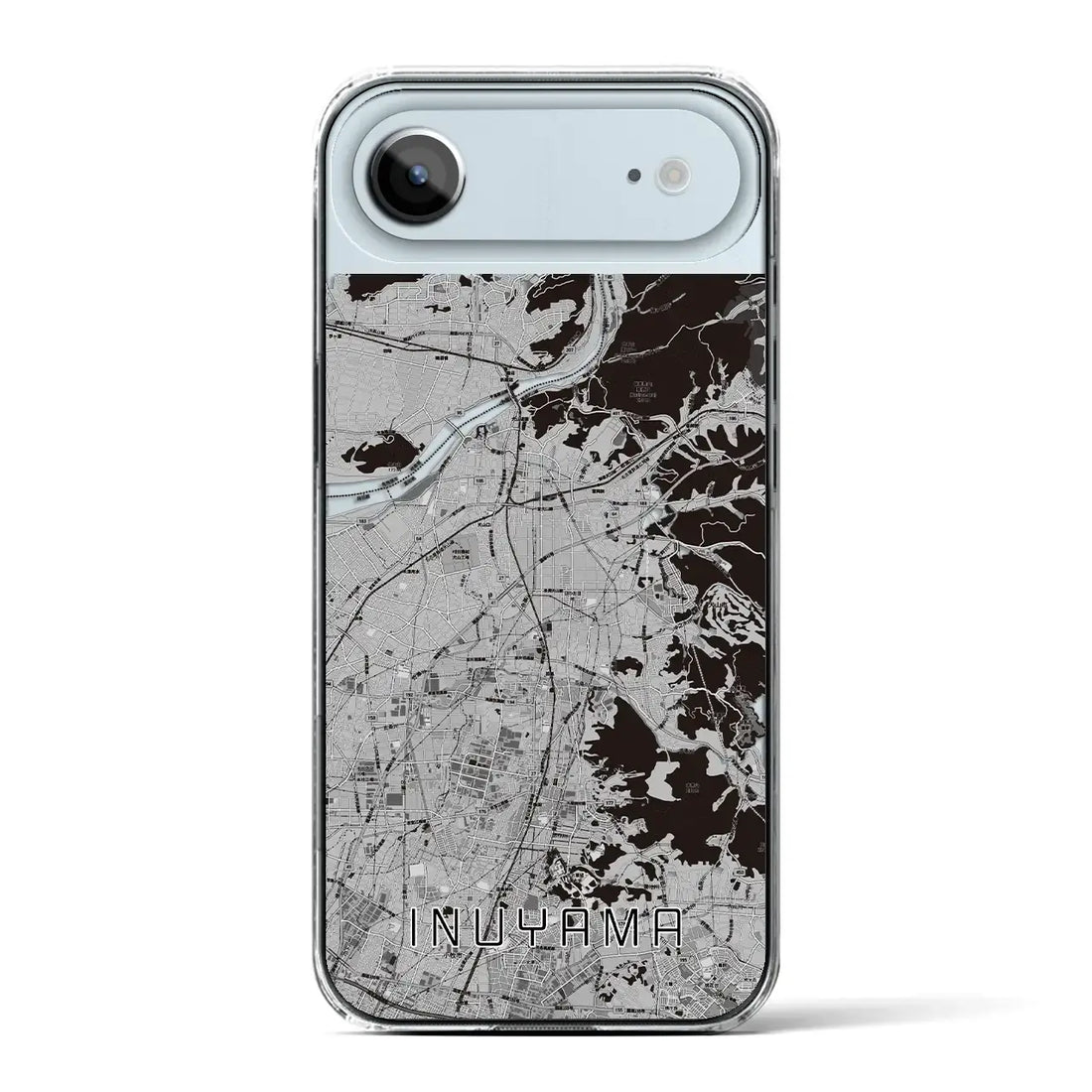 【犬山(愛知県)】地図柄iPhoneケース(クリアタイプ)モノトーン・iPhone 17 Pro Max 用