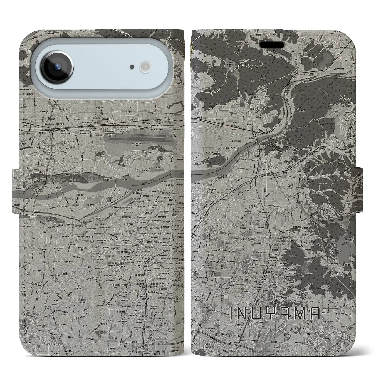 【犬山（愛知県）】地図柄iPhoneケース（手帳タイプ）