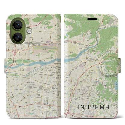 【犬山（愛知県）】地図柄iPhoneケース（手帳タイプ）