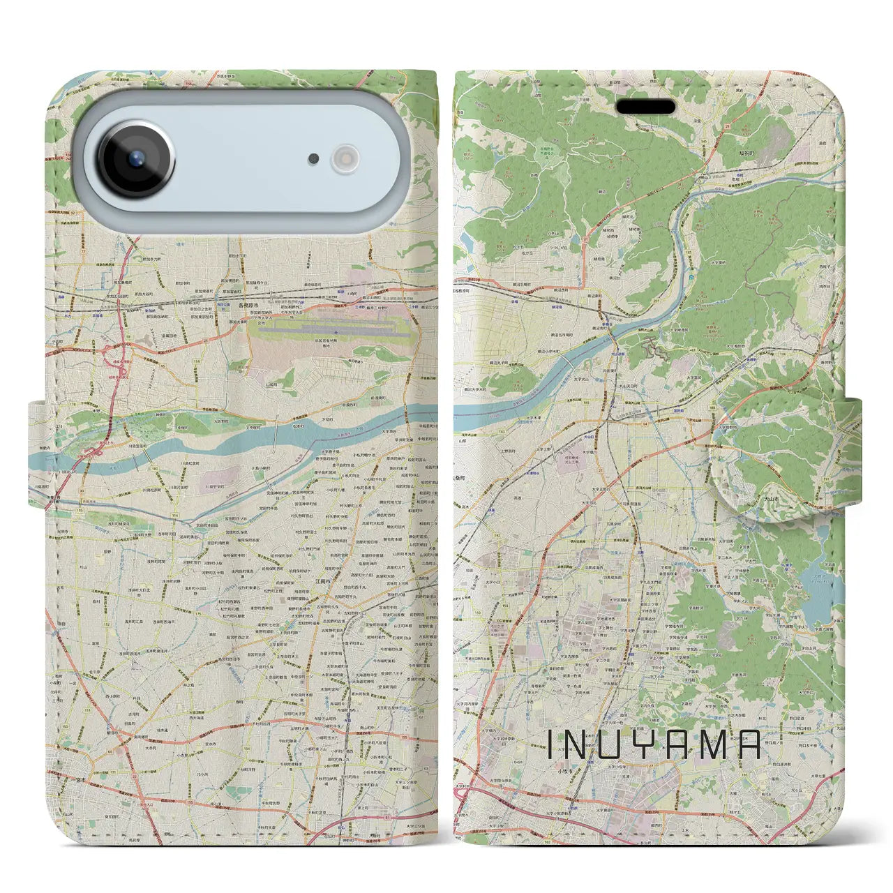 【犬山（愛知県）】地図柄iPhoneケース（手帳タイプ）