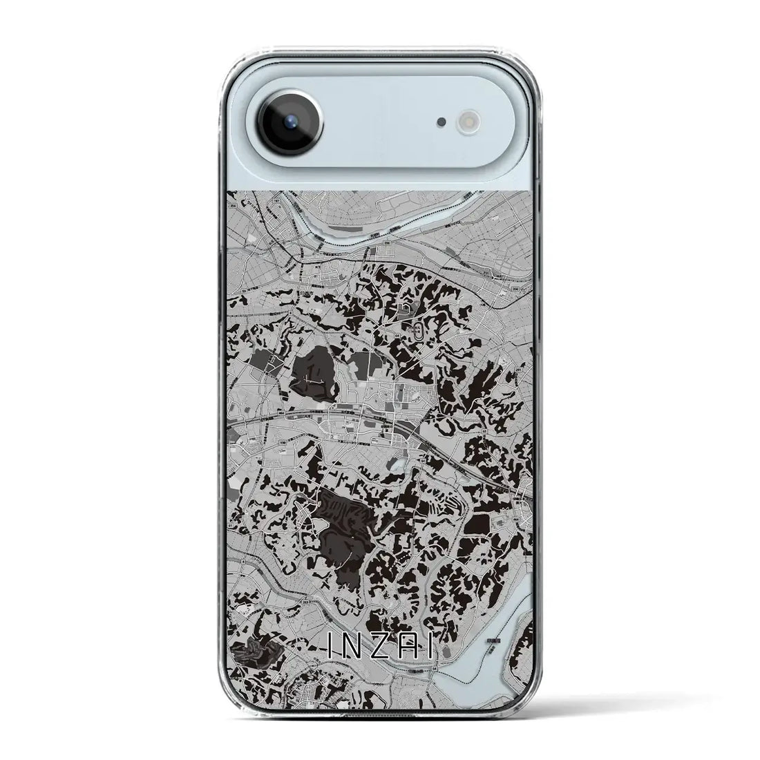 【印西（千葉県）】地図柄iPhoneケース（クリアタイプ）モノトーン・iPhone 17 Pro Max 用