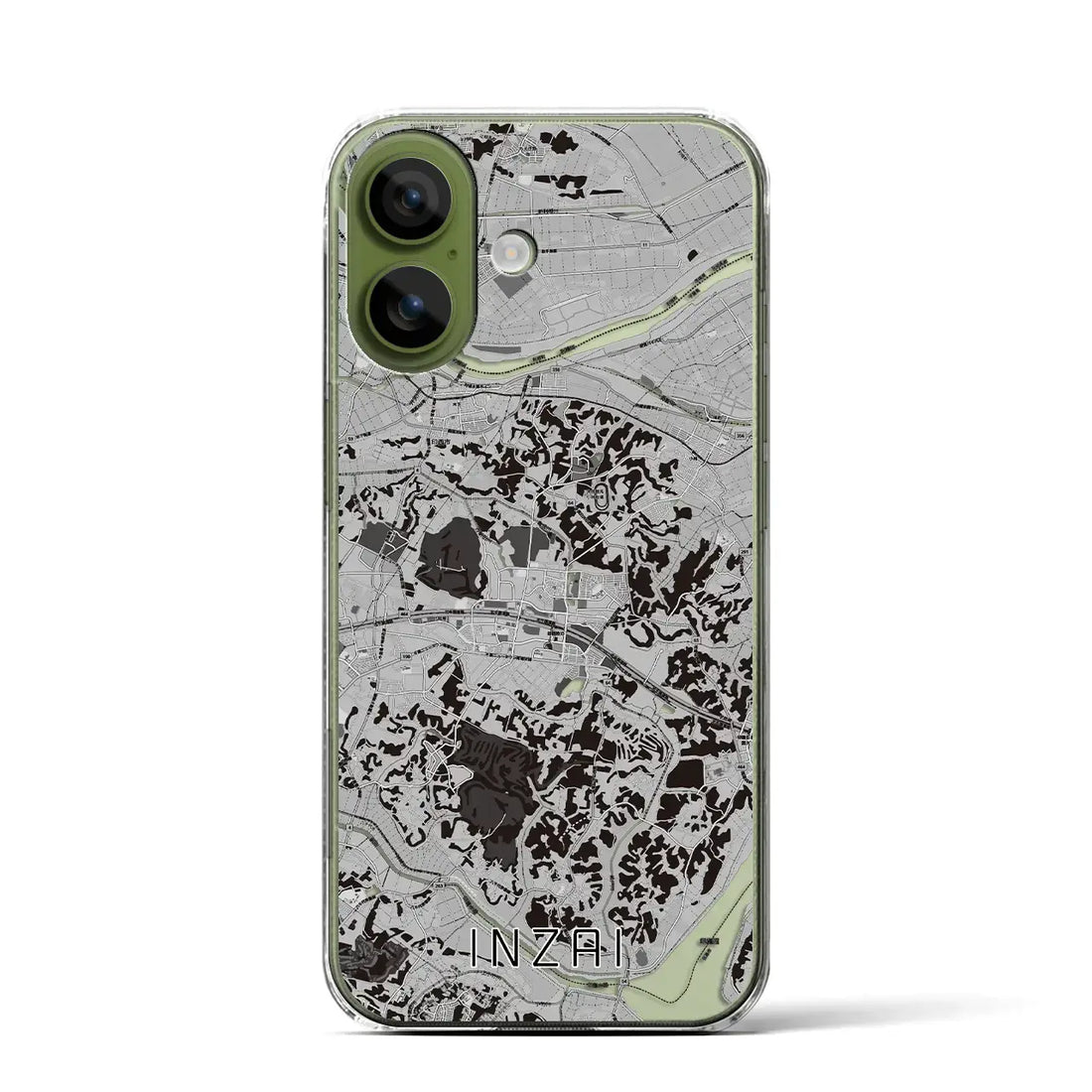 【印西（千葉県）】地図柄iPhoneケース（クリアタイプ）モノトーン・iPhone 17 Pro Max 用