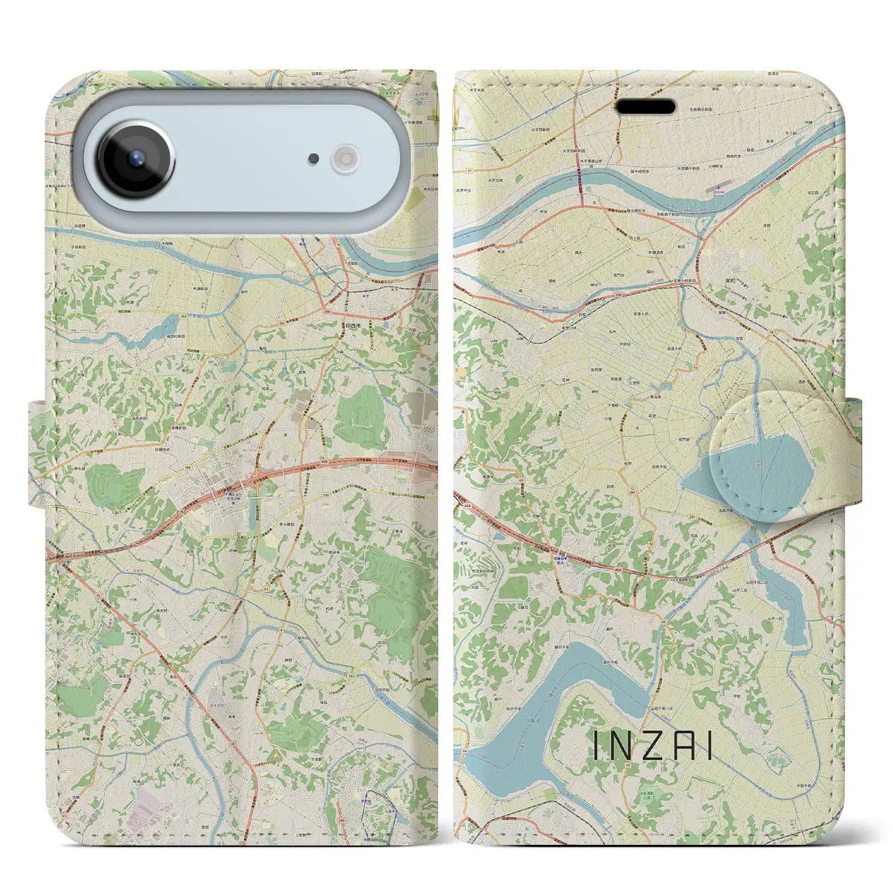 【印西（千葉県）】地図柄iPhoneケース（手帳タイプ）