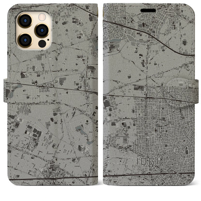 【井荻（東京都）】地図柄iPhoneケース（手帳タイプ）モノトーン・iPhone 12 Pro Max 用
