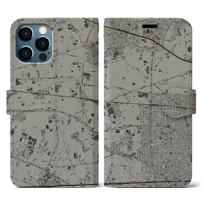 【井荻（東京都）】地図柄iPhoneケース（手帳タイプ）モノトーン・iPhone 12 / 12 Pro 用