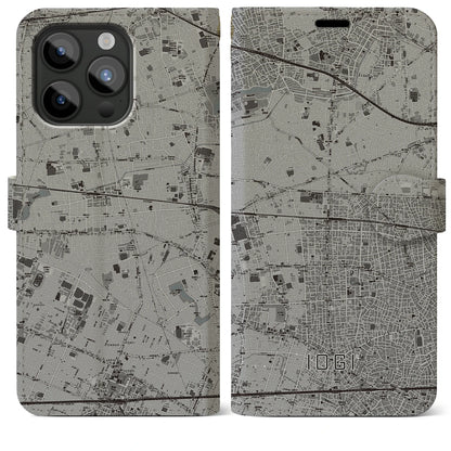 【井荻（東京都）】地図柄iPhoneケース（手帳タイプ）モノトーン・iPhone 15 Pro Max 用