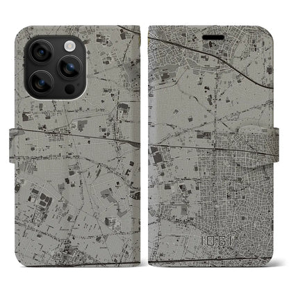 【井荻（東京都）】地図柄iPhoneケース（手帳タイプ）モノトーン・iPhone 16 用