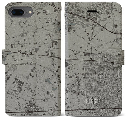 【井荻（東京都）】地図柄iPhoneケース（手帳タイプ）モノトーン・iPhone 8Plus /7Plus / 6sPlus / 6Plus 用