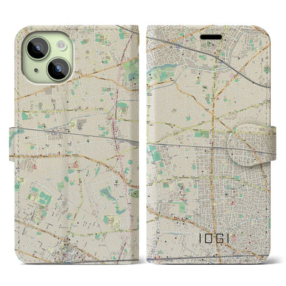 【井荻（東京都）】地図柄iPhoneケース（手帳タイプ）ナチュラル・iPhone 15 用