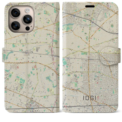 【井荻（東京都）】地図柄iPhoneケース（手帳タイプ）ナチュラル・iPhone 16 Plus 用