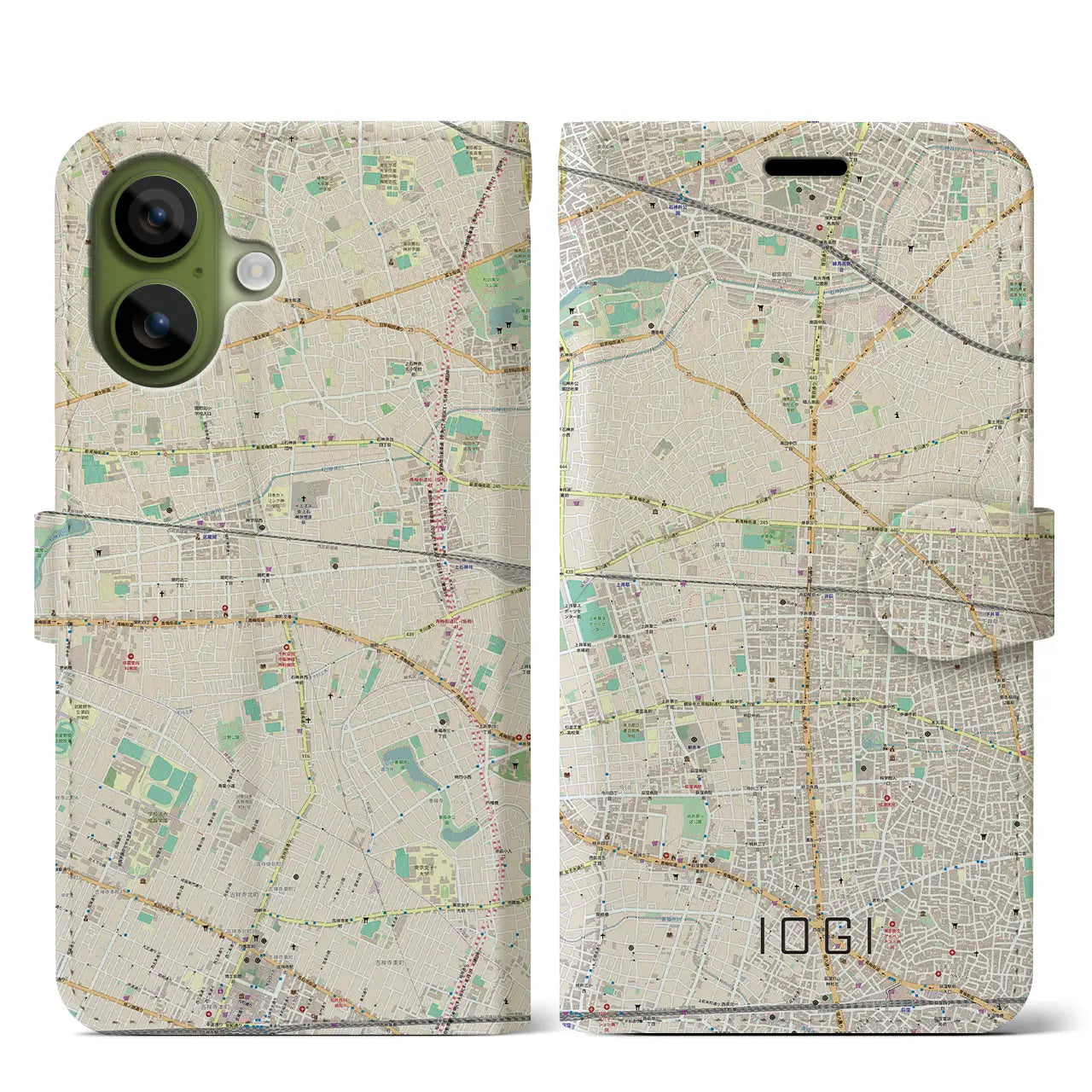 【井荻（東京都）】地図柄iPhoneケース（手帳タイプ）